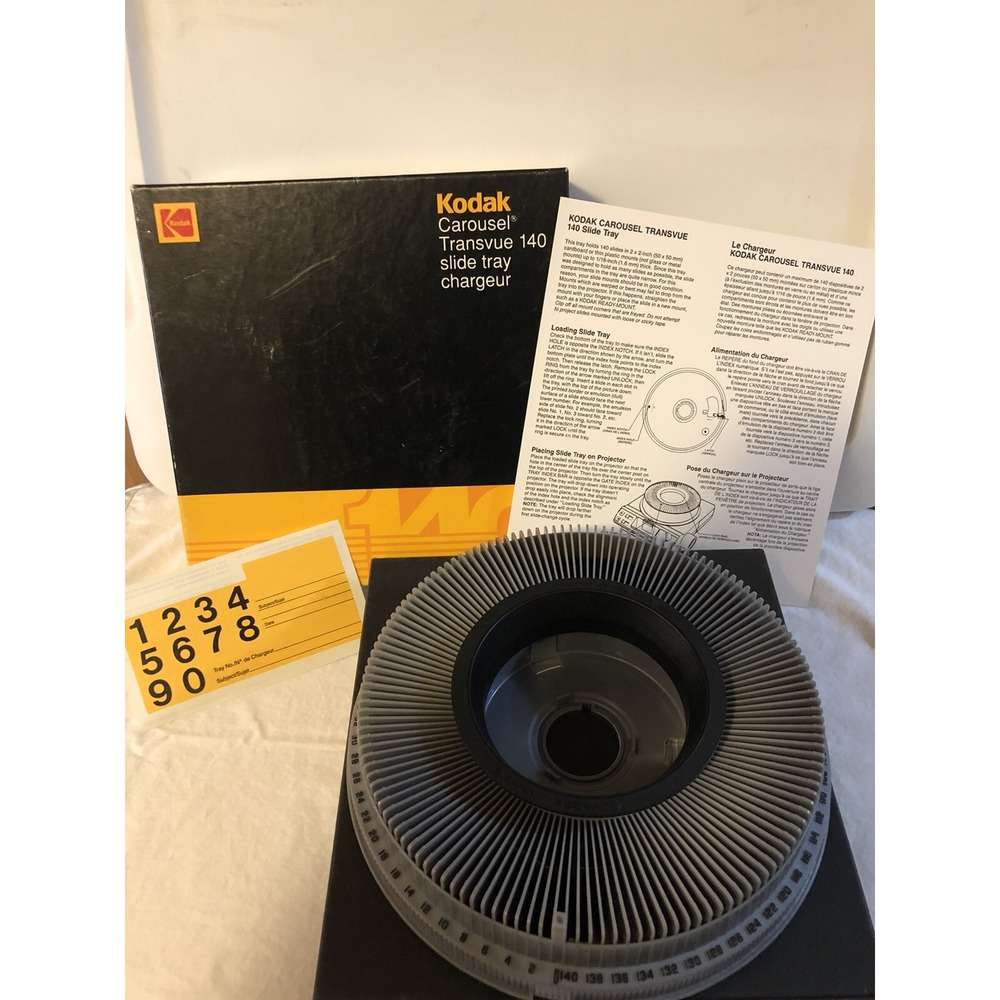 Kodak Carousel Transvue 140 Slide Tray in Original Box- Vintage